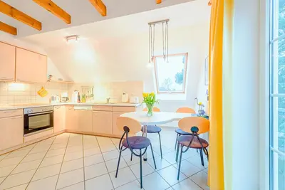 Küche/Küchenzeile in der Unterkunft Haus Kranich 5, Fewo Nr 25