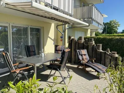 Ein Balkon oder eine Terrasse in der Unterkunft Holiday apartment, holiday home on the beach - pure relaxation