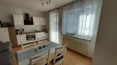 Küche/Küchenzeile in der Unterkunft Ferienwohnung DEICHBLICK 200m zum Strand Zingst Darß