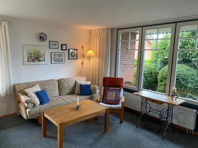 Ein Sitzbereich in der Unterkunft Ferienwohnanlage Nowo Ferienwohnungen Nowo Whg 04