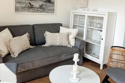Ein Sitzbereich in der Unterkunft Exquisites Ferienhaus 