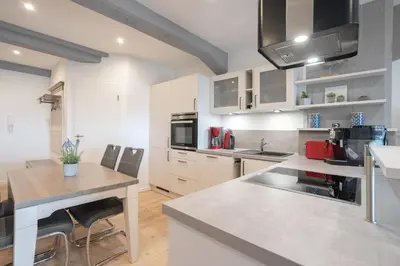 Küche/Küchenzeile in der Unterkunft Apartment Hafenflair