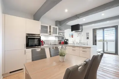 Küche/Küchenzeile in der Unterkunft Apartment Hafenflair