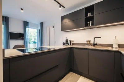 Küche/Küchenzeile in der Unterkunft Strandvilla Zingst Appartement 08 1 OG