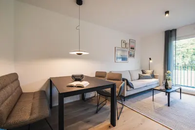 Ein Sitzbereich in der Unterkunft Strandvilla Zingst Appartement 08 1 OG