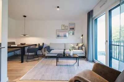 Ein Sitzbereich in der Unterkunft Strandvilla Zingst Appartement 08 1 OG