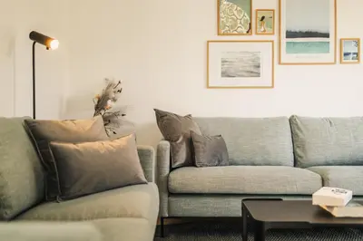 Ein Sitzbereich in der Unterkunft Strandvilla Zingst Appartement 15 2 OG