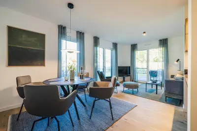 Ein Sitzbereich in der Unterkunft Strandvilla Zingst Appartement 01 EG