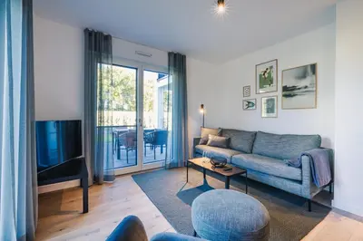 Ein Sitzbereich in der Unterkunft Strandvilla Zingst Appartement 01 EG