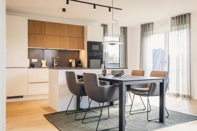 Küche/Küchenzeile in der Unterkunft Strandvilla Zingst Appartement 10 1 OG