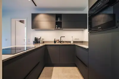 Küche/Küchenzeile in der Unterkunft Strandvilla Zingst Appartement 03 EG