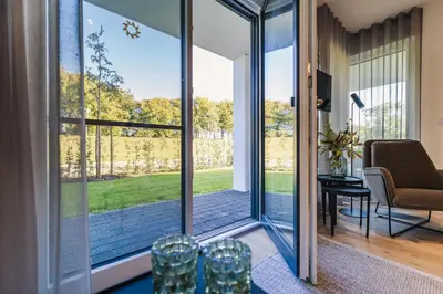 Ein Sitzbereich in der Unterkunft Strandvilla Zingst Appartement 03 EG