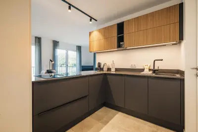 Küche/Küchenzeile in der Unterkunft Strandvilla Zingst Appartement 06 1 OG