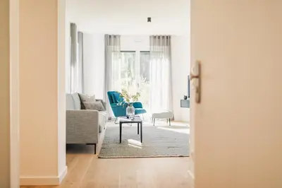 Ein Sitzbereich in der Unterkunft Strandvilla Zingst Appartement 05 EG