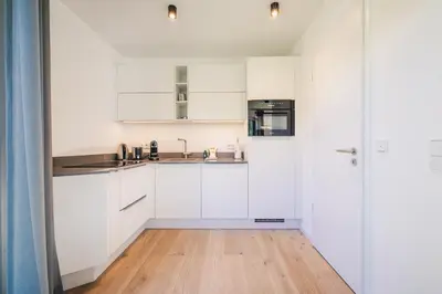 Küche/Küchenzeile in der Unterkunft Strandvilla Zingst Appartement 05 EG