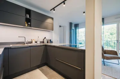 Küche/Küchenzeile in der Unterkunft Strandvilla Zingst Appartement 12 2 OG