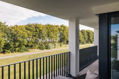 Ein Balkon oder eine Terrasse in der Unterkunft Strandvilla Zingst Appartement 12 2 OG