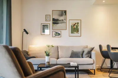 Ein Sitzbereich in der Unterkunft Strandvilla Zingst Appartement 12 2 OG
