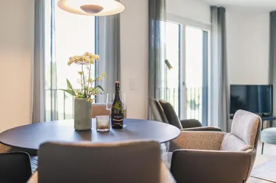 Ein Sitzbereich in der Unterkunft Strandvilla Zingst Appartement 11 2 OG