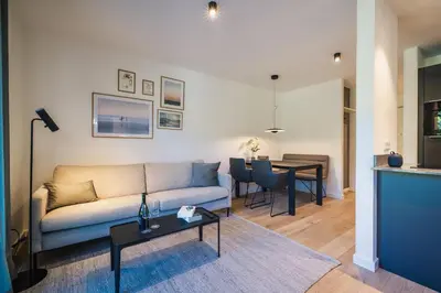 Ein Sitzbereich in der Unterkunft Strandvilla Zingst Appartement 07 1 OG