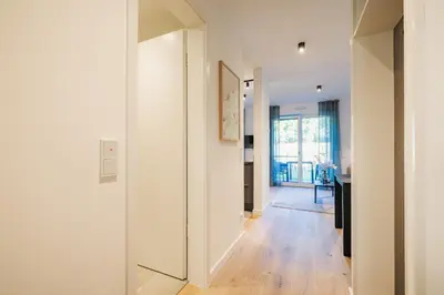 Küche/Küchenzeile in der Unterkunft Strandvilla Zingst Appartement 02 EG