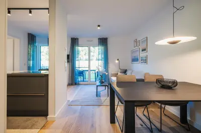 Küche/Küchenzeile in der Unterkunft Strandvilla Zingst Appartement 02 EG