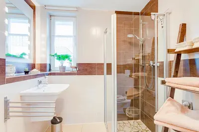 Ein Badezimmer in der Unterkunft Boddentraum