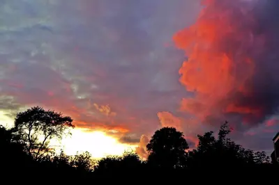 Blick auf den Sonnenuntergang/Sonnenaufgang von der Ferienwohnung aus oder aus der Nähe