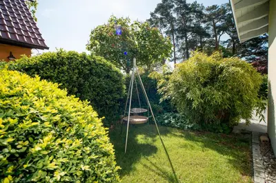 Ein Garten an der Unterkunft Morgensonne - Urlaub unter´m Gründach