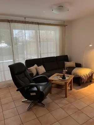 Ein Sitzbereich in der Unterkunft Ferienwohnung Thiele