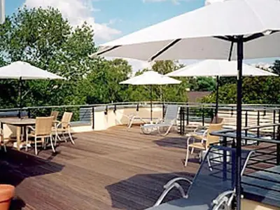 Ein Balkon oder eine Terrasse in der Unterkunft Burg Roland Wohnung 03