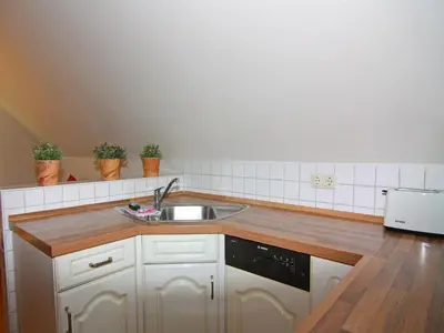 Küche/Küchenzeile in der Unterkunft Ferienwohnung, Wieck am Darß