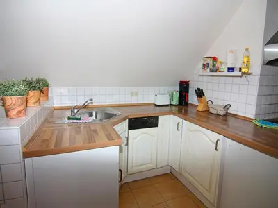 Küche/Küchenzeile in der Unterkunft Ferienwohnung, Wieck am Darß
