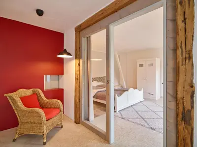 Ein Bett oder Betten in einem Zimmer der Unterkunft Ferienhaus Hängematte für Familien, Freunde und Gruppen