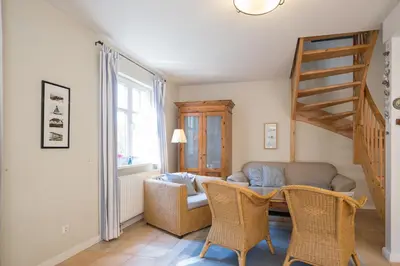 Ein Sitzbereich in der Unterkunft Ferienhaus WERDER
