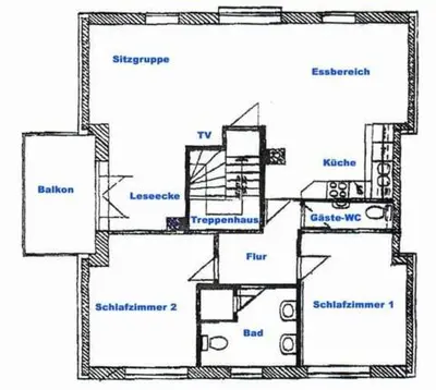 Grundriss der Unterkunft Jagdhaus 2 OG