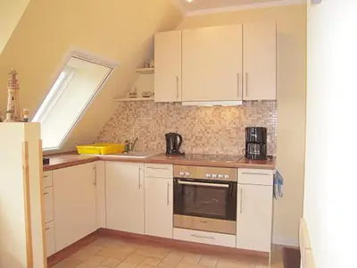 Küche/Küchenzeile in der Unterkunft Ferienwohnung Seepferdchen