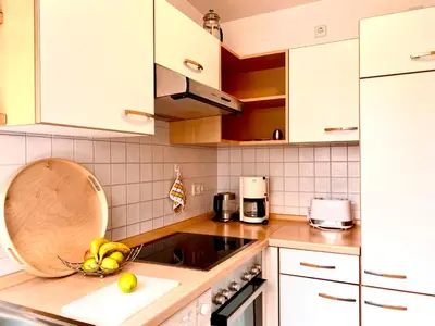 Küche/Küchenzeile in der Unterkunft Achtern Diek Haus 7 Wohnung 7
