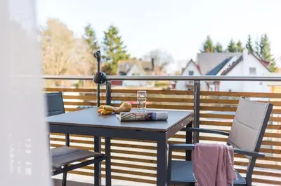 Ein Balkon oder eine Terrasse in der Unterkunft Am Park 21