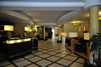 Ein Sitzbereich in der Unterkunft Hotel Meerlust