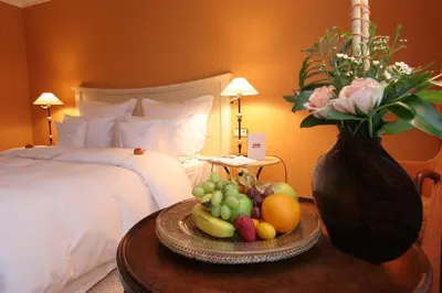 Ein Bett oder Betten in einem Zimmer der Unterkunft Hotel Meerlust