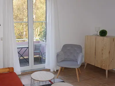 Ein Sitzbereich in der Unterkunft Parkresidenz Dierhagen