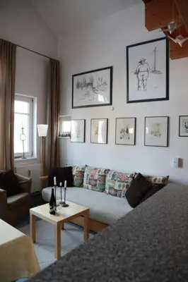 Ein Sitzbereich in der Unterkunft Ferienwohnung Döbbelin