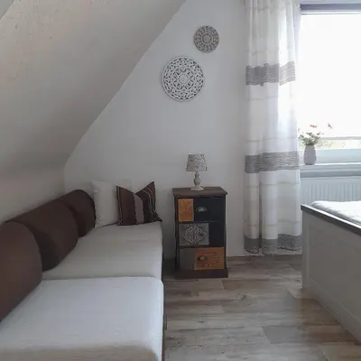 Ein Sitzbereich in der Unterkunft Ferienwohnungen/Ferienzimmer Seidel
