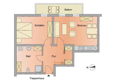 Grundriss der Unterkunft Ferienwohnungen am Bernsteinweg