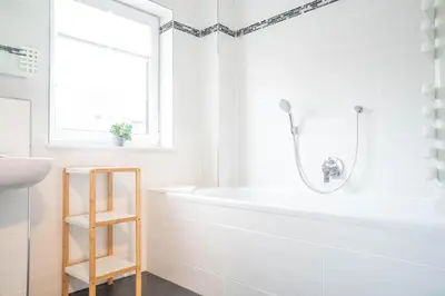 Ein Badezimmer in der Unterkunft Fischerjung