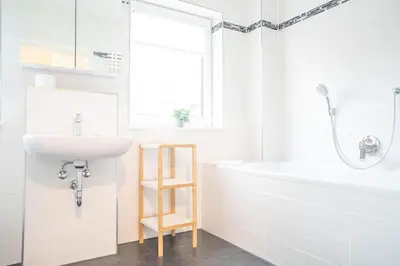 Ein Badezimmer in der Unterkunft Fischerjung