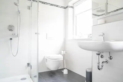 Ein Badezimmer in der Unterkunft Fischerjung