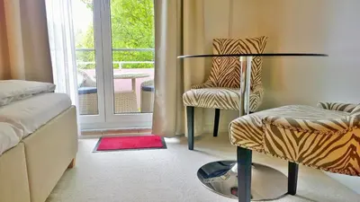 Ein Sitzbereich in der Unterkunft Ostsee Ferienappartements Dierhagen-Strand klein & fein