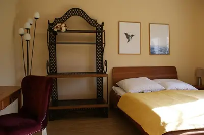 Ein Bett oder Betten in einem Zimmer der Unterkunft Ferienhaus Lilli